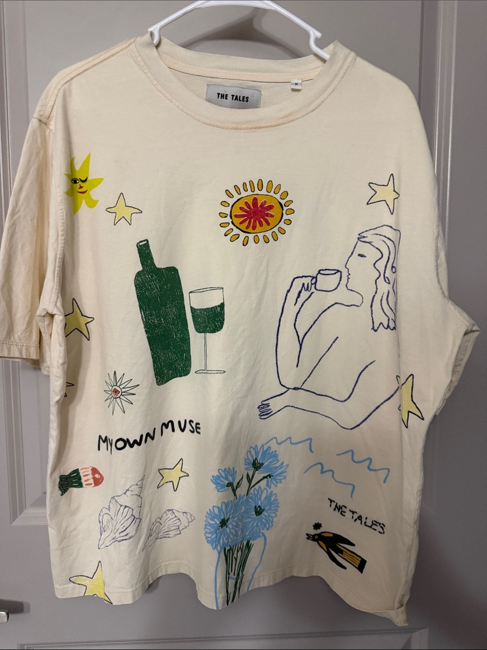 Anthro Cream Graphic Home Art Print Tee - My Own Muse